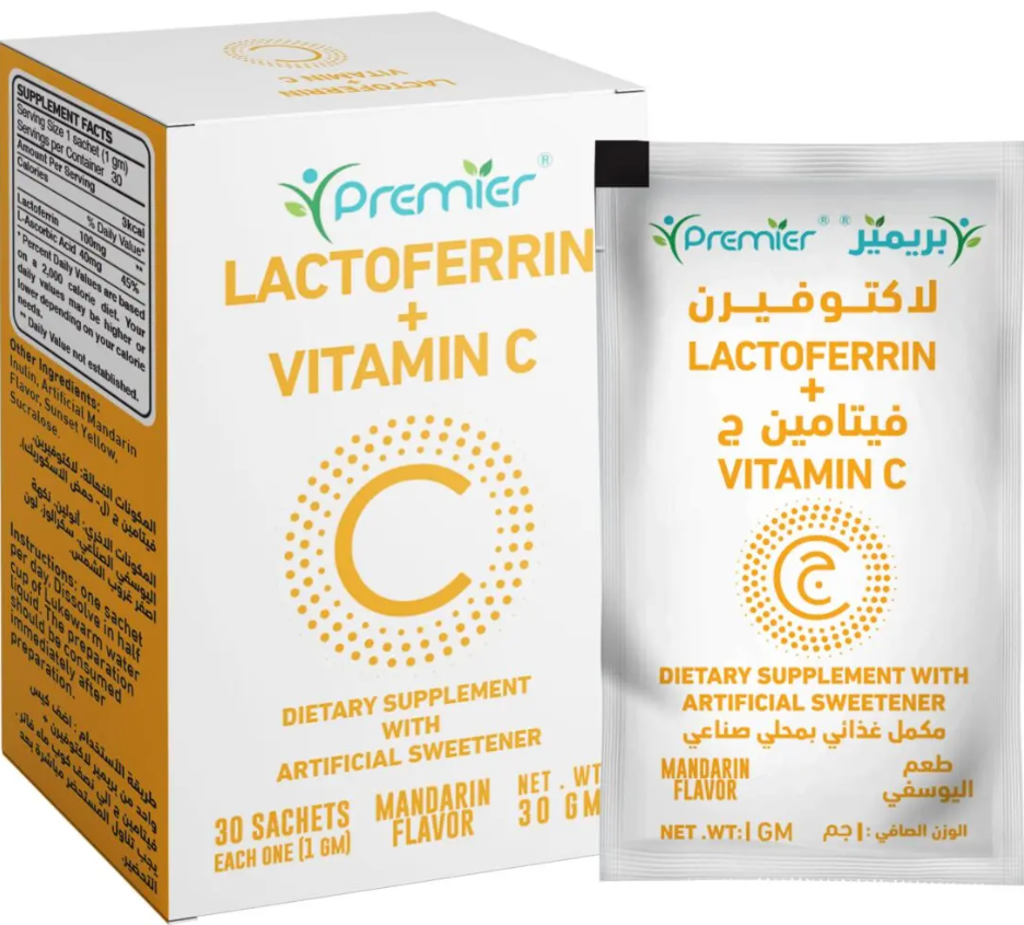 دواء بريمير لاكتوفيرين +فيتامين سي 14 كيس